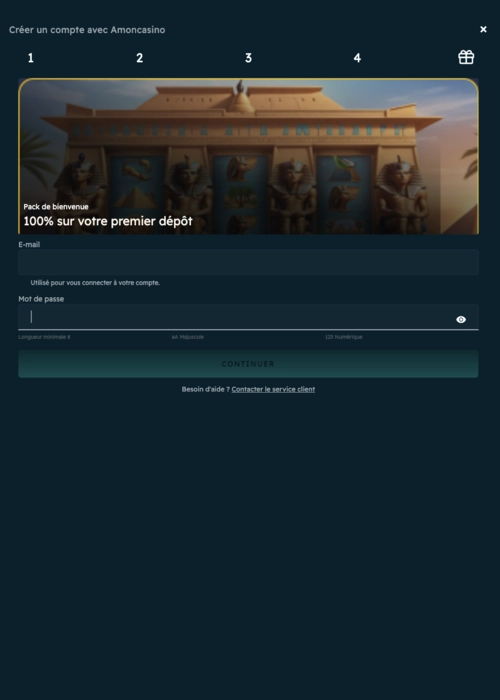 Simple Amon Casino member registration form